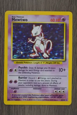 Mewtwo Pokemon TCG Base Set 10/102 Holo 1999-2000 WOTC Vintage - Image 1
