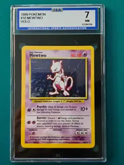 Pokemon TCG Mewtwo Base Set 10/102 Holo 1999-2000 Wizards Base Set ISA 7 NM - Image 1