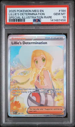 2025 POKEMON MEG EN-MEGA EVOLUTION #184 LILLIE'S DETERMINATION PSA 10 - Image 1