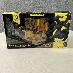 Pokemon Pikachu & Zekrom GX Tag Team Premium Collection Box New Sealed 820650809910 - Image 1