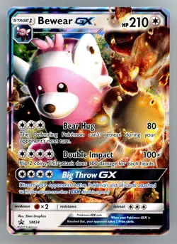 Pokemon TCG Bewear GX SM Black Star Promo SM34 Promo - Image 1