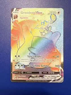 Pokemon Greedent TCG VMAX Fusion Strike Holo Card 272/264 Secret Rare NM - Image 1