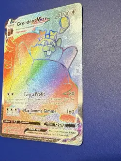 Pokemon Greedent TCG VMAX Fusion Strike Holo Card 272/264 Secret Rare NM - Image 3