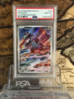 PSA 10 Groudon 199/182 Paradox Rift Illustration Rare Holo Pokemon - Image 1