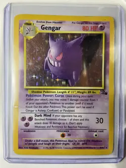 Pokemon Gengar Holo Rare Unlimited Fossil, 5/62, Vintage, HP - Image 1