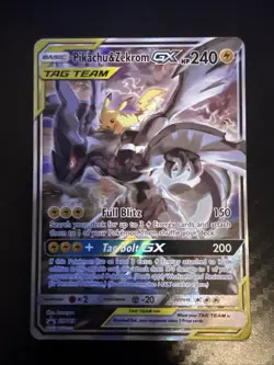 Pokemon Pikachu & Zekrom GX TCG Sun & Moon Team Up SM168 Holo Card - Image 4