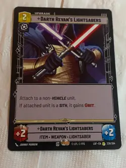 STAR WARS UNLIMITED TCG LOF DARTH REVAN'S LIGHTSABERS Rare Card NM - Image 1