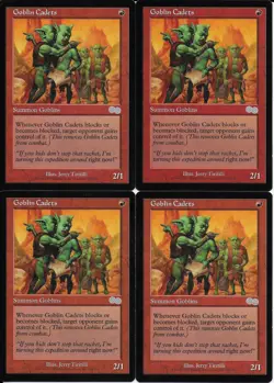 MTG: GOBLIN CADETS Urza's Saga UNCOMMON; played, Excellent condition x4 - Image 1