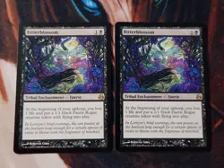 1x LP Bitterblossom and 2x Faerie Rogue tokens, Morningtide Rare, MTG - Image 1