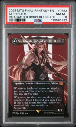 2025 #0382 SEPHIROTH, FABLED SOLDIER/SEPHIROTH, ONE-WINGED ANGEL PSA 8 - Image 1
