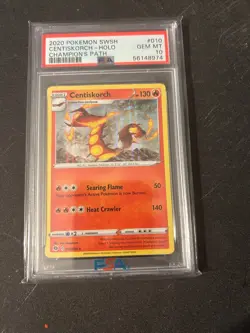 2020 POKEMON SWSH # 010 CENTISKORCH HOLO PSA 10 GEM MT CHAMPION'S PATH F/SHIPPI - Image 2