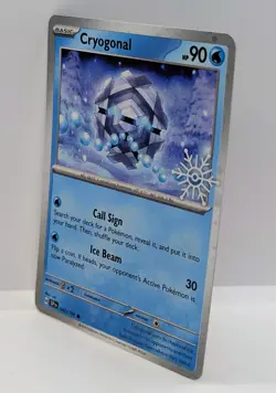 Pokemon TCG Surging Sparks Cryogonal Holo 047/191 Holiday Stamp 2025 - Image 1