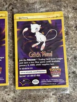 (3) Sealed Catch Mew Pokemon ELECTABUZZ Black Star Promo Movie WB Stamp 1999 - Image 2