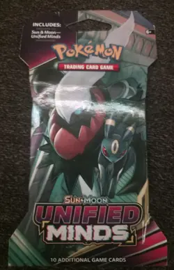 Pokemon TCG Sun Moon Unified Minds Sleeved Booster Pack Umbreon Art New Sealed - Image 1