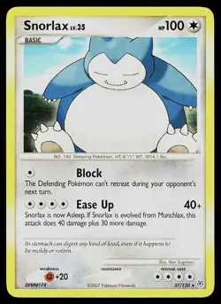 Pokemon Card - Snorlax Diamond and Pearl 37/130 Rare - Image 1
