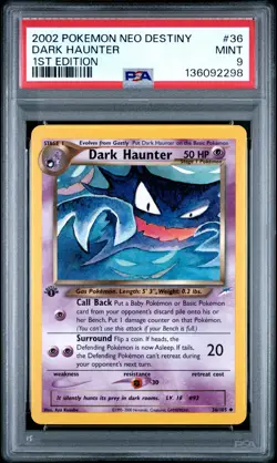 2002 POKEMON NEO DESTINY 1ST EDITION #36 DARK HAUNTER PSA 9 - Image 1