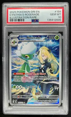 2025 Pokemon SV Destined Rivals DRI EN Cynthia's Roserade #184/182 PSA 10 - Image 1