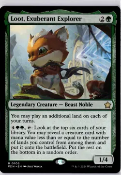 Loot, Exuberant Explorer Foundations Regular MTG NM R 0106 - Image 1