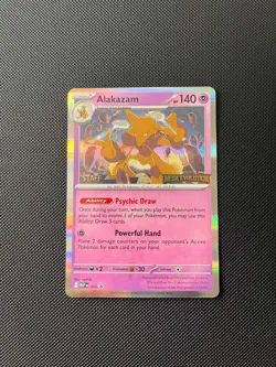 Mega Evolutions STAFF Promo Alakazam Pokemon Card - Image 1