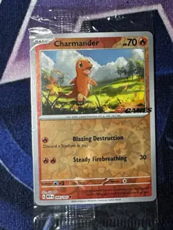 Pokemon 151 004/165 CHARMANDER EB Games Stamped 151 Sealed Promo - Image 1