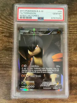 Pokemon Terrakion (99 Full Art) 99/101 Noble Victories Holo PSA 10 - Image 1