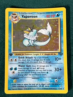 1999 Pokemon Jungle Set Vaporeon #12/64 - 1st Edition Holo Rare - Image 1