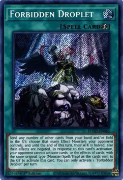 Yugioh! LP Forbidden Droplet - ROTD-EN065 - Secret Rare - 1st Edition Lightly Pl - Image 1