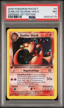 Dunkles Glurak 1st Edition Deutsch Holo 4/82 Team Rocket PSA 7 Pokemon DE - Image 1