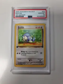 1st Edition PSA 10 Dratini - 2000 Pokemon Team Rocket 53/82 GEM MT - UK SELLER 2 - Image 1