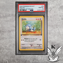 Pokemon Dratini PSA 10 - 1. Edition Team Rocket Set - Deutsch Vintage Karte WOTC - Image 1