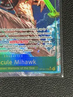 One Piece Dracule Mihawk OP-14 119 SEC Alt Art Holo - The Azure Sea’s Seven - Image 3