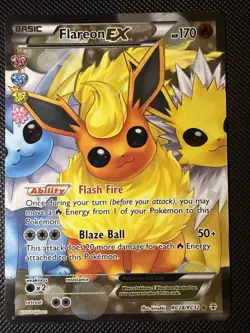 Flareon EX RC28/RC32 Generations Ultra Rare Full Art Holo Pokemon Card NM/EX - Image 2