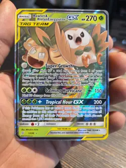 Pokemon TCG Rowlet & Alolan Exeggutor GX 1/236 Tag Team SM Unified Minds - Image 1