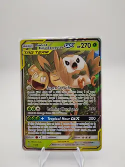 TCG Pokemon English Rowlet & Alolan Exeggutor GX 1/236 Sm-Unified Minds Holo - Image 1