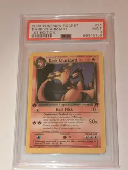 PSA 9 1st Edition Dark Charizard #21 Team Rocket Pokemon Tcg - Image 1