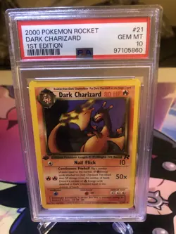 2000 POKEMON ROCKET DARK CHARIZARD 1ST EDITION "VINTAGE" CARD#21 GEM MT PSA 10 - Image 1
