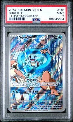 2024 POKEMON SCR EN-STELLAR CROWN ILLUSTRATION RARE #148 SQUIRTLE PSA 9 - Image 1