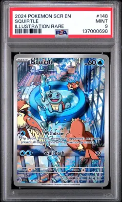 2024 POKEMON SCR EN-STELLAR CROWN ILLUSTRATION RARE #148 SQUIRTLE PSA 9 - Image 1