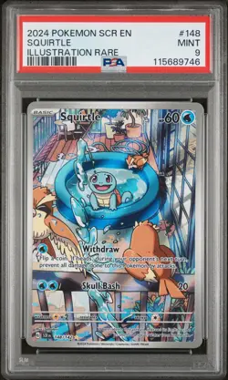 2024 POKEMON SCR EN-STELLAR CROWN ILLUSTRATION RARE #148 SQUIRTLE PSA 9 - Image 1