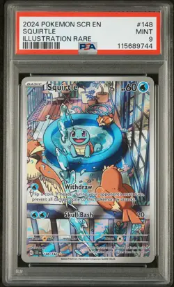 2024 POKEMON SCR EN-STELLAR CROWN ILLUSTRATION RARE #148 SQUIRTLE PSA 9 - Image 1