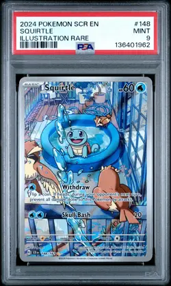 2024 POKEMON SCR EN-STELLAR CROWN ILLUSTRATION RARE #148 SQUIRTLE PSA 9 - Image 1