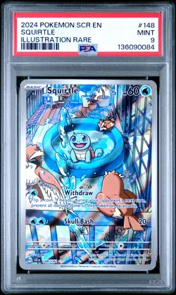 2024 POKEMON SCR EN-STELLAR CROWN ILLUSTRATION RARE #148 SQUIRTLE PSA 9 - Image 1
