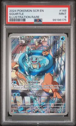 2024 POKEMON SCR EN-STELLAR CROWN ILLUSTRATION RARE #148 SQUIRTLE PSA 9 - Image 1