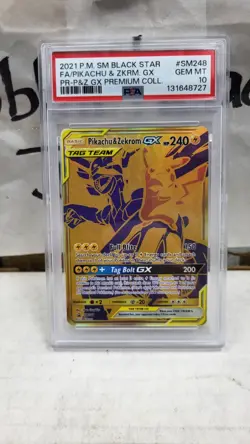2021 PIKACHU & ZEKROM GX TAG TEAM PROMO FULL ART POKEMON PSA 10 GEM MINT #SM248 - Image 2