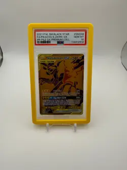 PIKACHU & ZEKROM GX 2021 POKEMON PREMIUM BLACK STAR PROMO #SM248 PSA 10 - Image 1