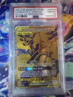Pokemon Pikachu & Zekrom GX SM248 Full Art Promo Holo PSA 10 2021 - Image 1