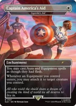 Captain America's Aid - Sigarda's Aid (Rainbow Foil) -Foil Near Mint MTG - Image 1
