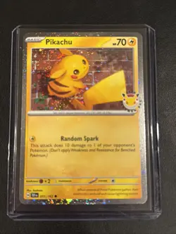 Pikachu 051/162 Stamped 2026 Pokemon Day 30th Anniversary Promo Cosmos w/ SWIRL - Image 2