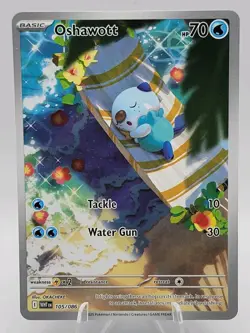 Pokemon TCG Oshawott 105/086 Mint Condition, White Flare Illustration Rare - Image 1