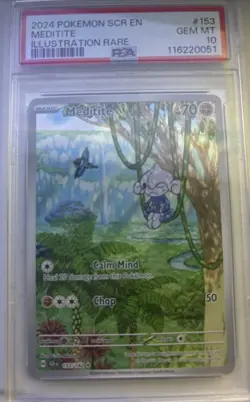 Meditate Pokemon Stellar Crown #153/142 PSA 10 gem mt - Image 1